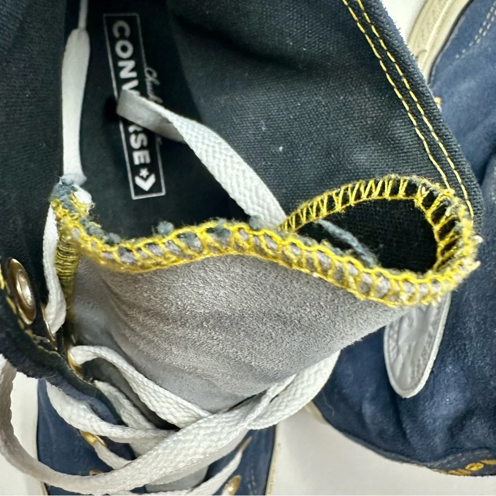 🥂SOLD🥂Converse Chuck Taylor Blue Suede Maize Detail Custom Sneakers, 10 - Picture 12 of 14
